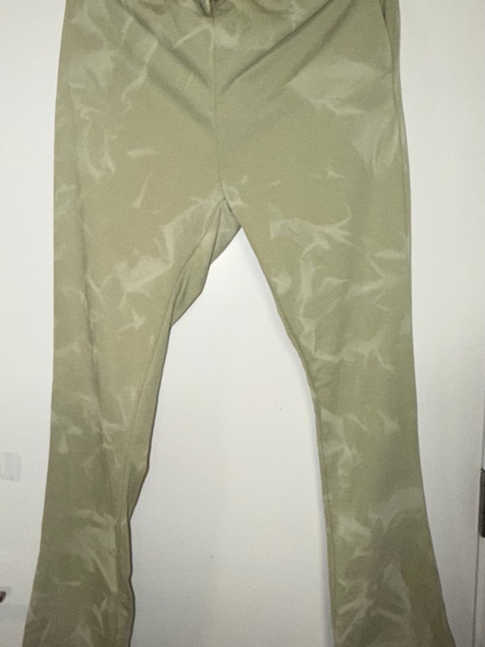 🫒👖🫒 Men's Lightweight Olive Green Stacked Sweatpants- Size M
